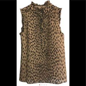 J Crew Cheetah Print silk sleeveless Blouse